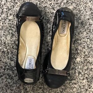 Jimmy Choo Black Ballet Style Flats With Buckle
